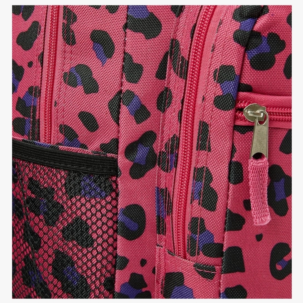 Pink Leopard Print Rolling Backpack - Picture 5 of 14